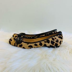 Bandolino Leopard Animal Print Jenkins Calf Hair Ballet Flats with Buckle! 🔥